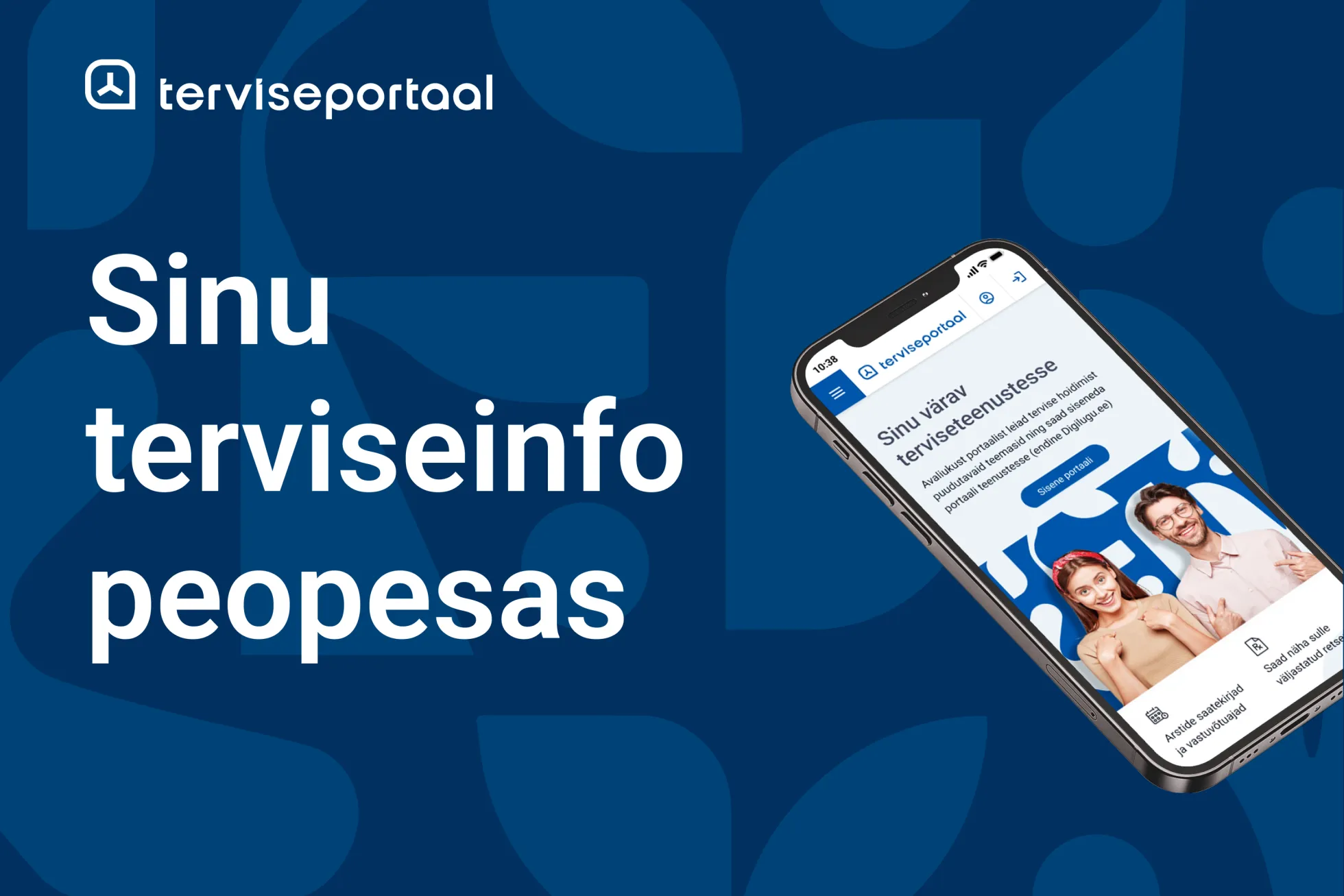 Sinu terviseinfo peopesas. Pilt mobiiltelefonist ja avatud terviseportaalist