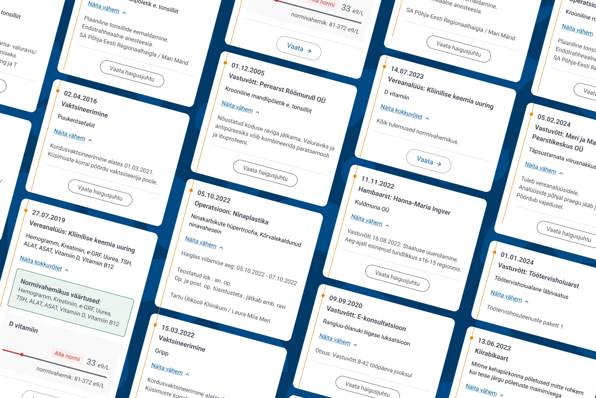 Terviseportaali mobiili vaade näide