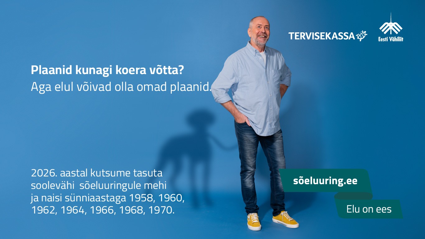 Mees sinisel taustal, all 2026. a sõeluuringule kutsutute sünniaastad